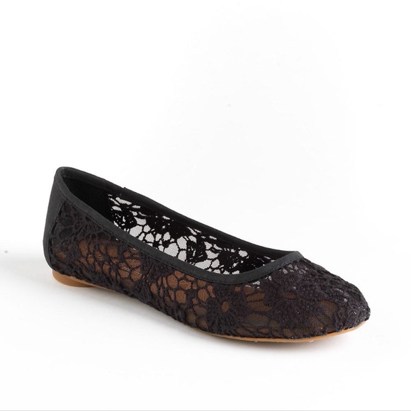 Lucky Brand Shoes - Lucky Brand Black Lace Elisabeta ballet Flats 9